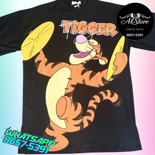 Blusón Oversize WPB Tiger Negro Tela Fria