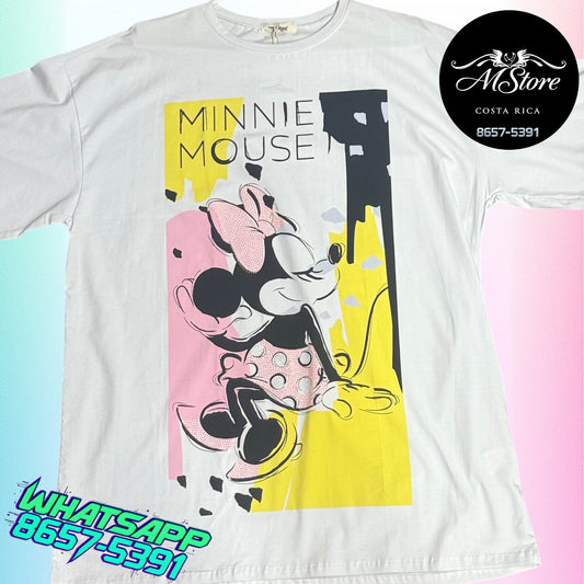Blusón Oversize MMB Minnie Sentada Blanco Tela Fria