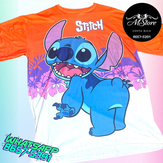 Blusón Oversize STB Stich Naranja Tela piel de durazno