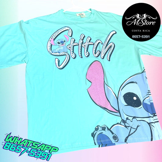 Blusón Oversize STB Stich Medio Menta Tela Fria