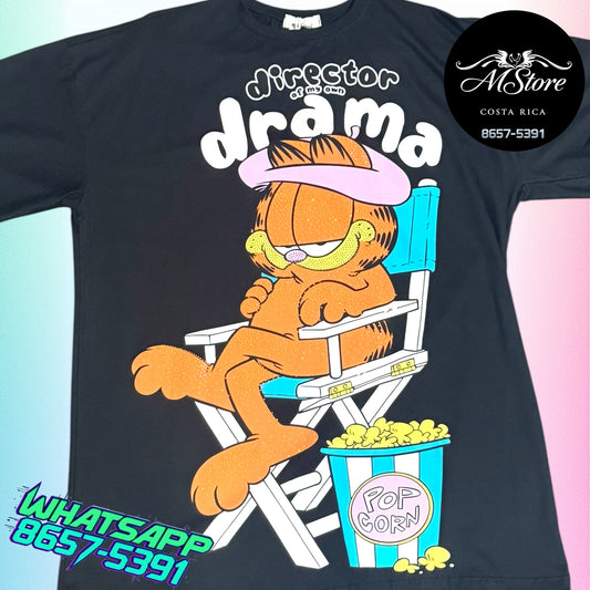 Blusón Oversize GARFB Garfield Cine Negro Tela Fria