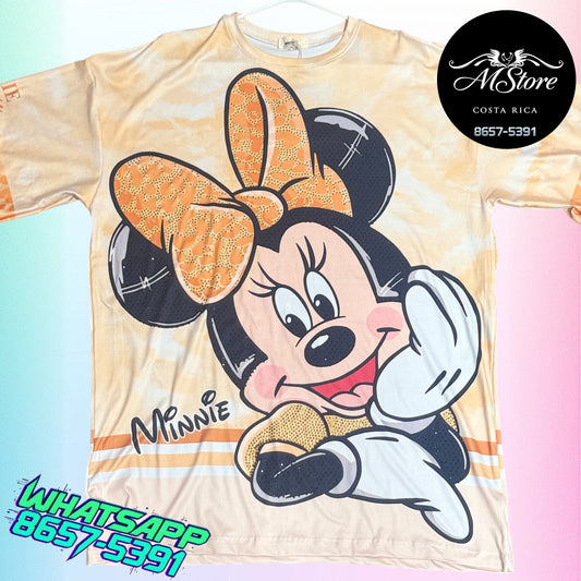 Blusón Oversize MMB  Minnie Beige Tela piel de durazno