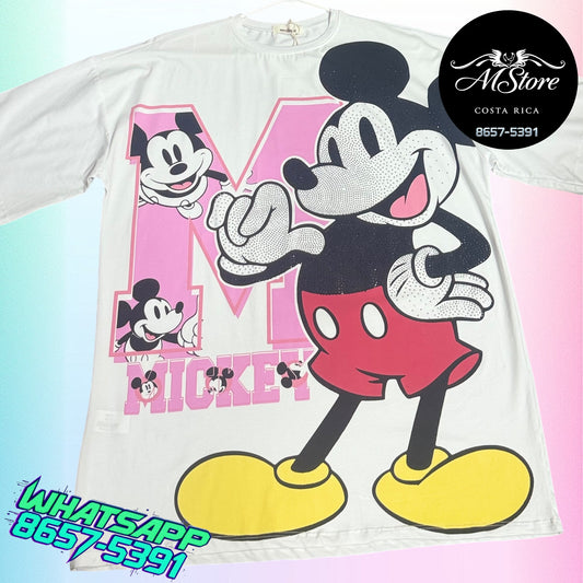 Blusón Oversize MMB Mickey M Blanco Tela Fria