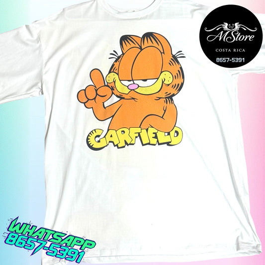 Blusón Oversize GARFB Garfield Blanco Tela Fria
