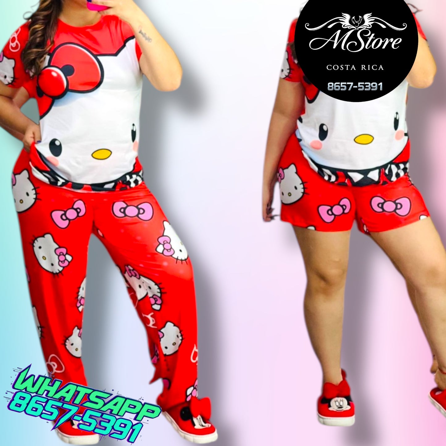 Pijama Plus Trio Hello rojo