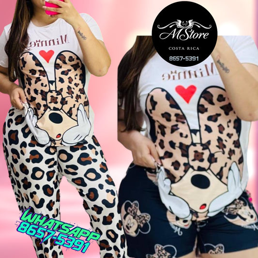 Pijama Plus Trio Minnie Print Lazote ❤️