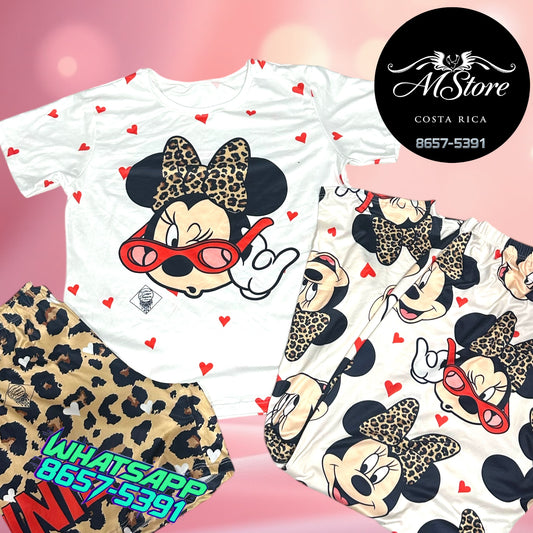 Pijama Plus Minnie Lentes Print Trio