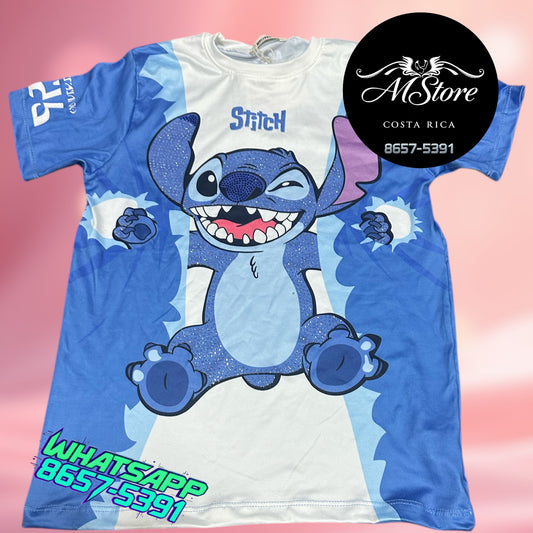 Blusa de Niña Stitch Celeste