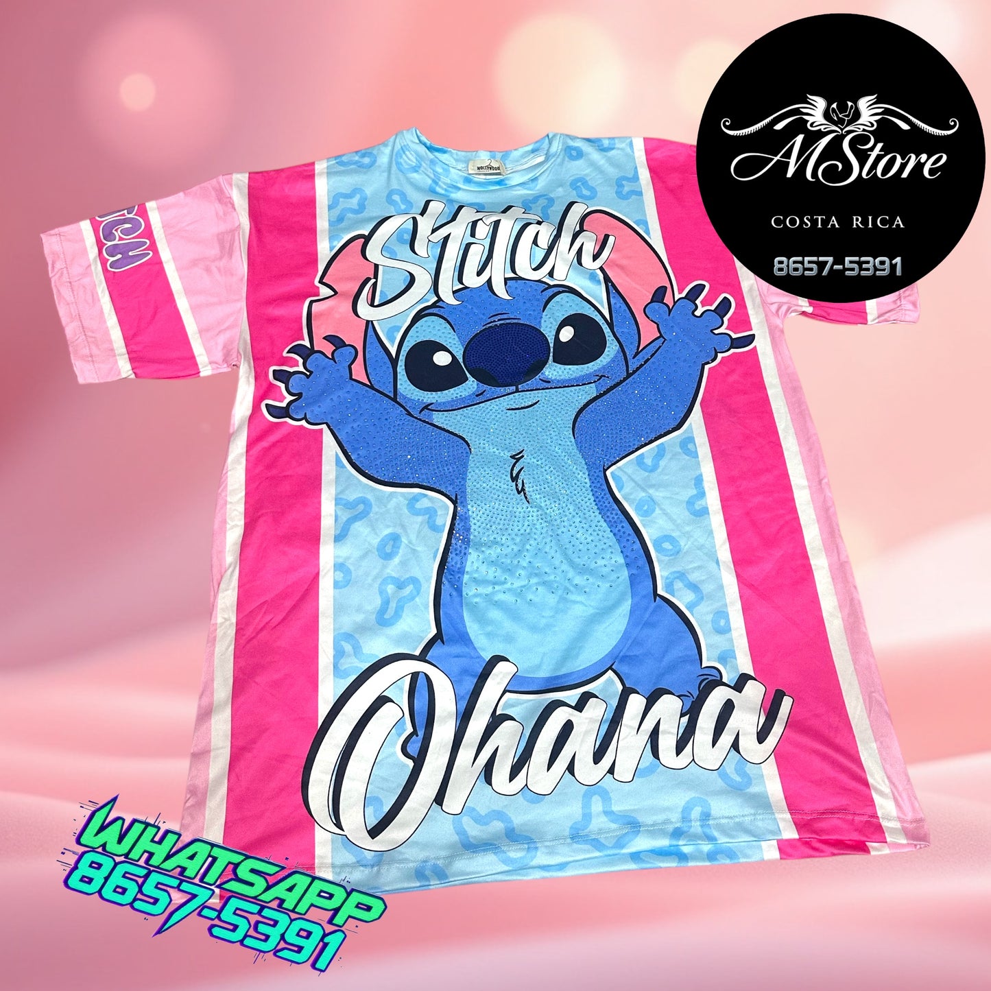 Blusón Oversize Stitch de pie celeste Tela piel de durazno