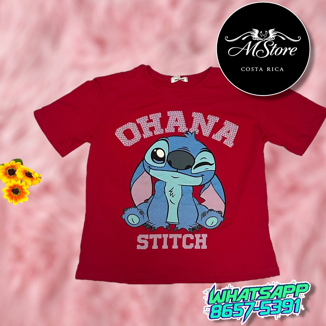 Corte L Stitch Rojo Tela Fría