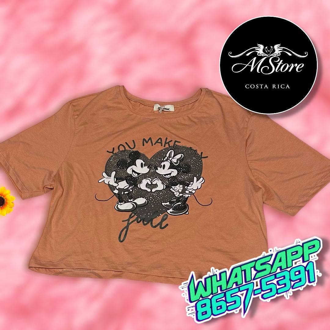 Corte Medio Minnie Mickey ❤️ Palo Rosa