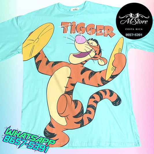 Blusón Oversize WPB Tiger Verde Agua Tela Fria