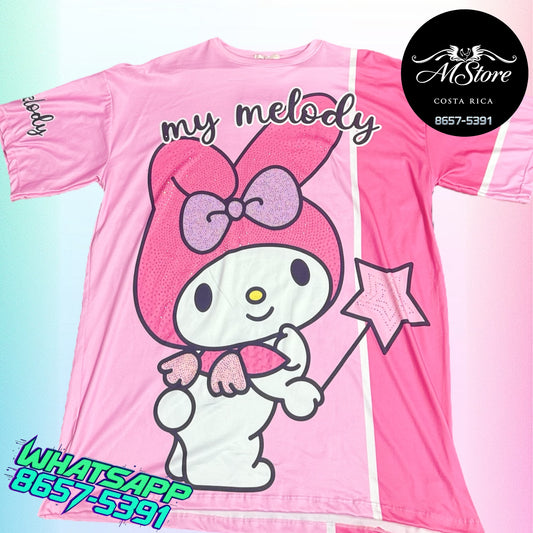 Blusón Oversize HKB Melody Fucsia Tela Piel de Durazno