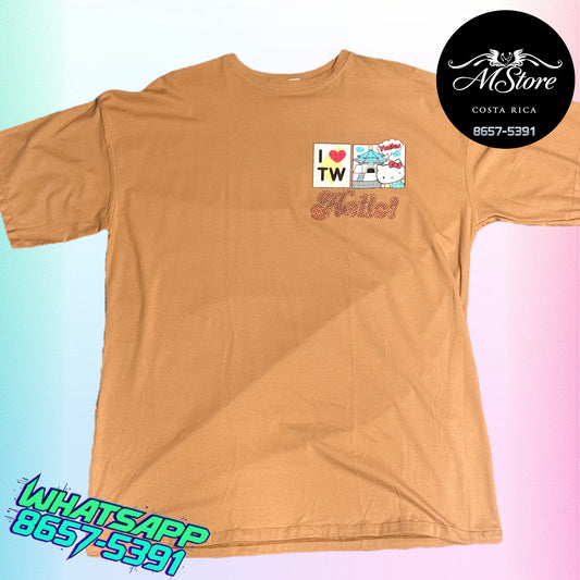 Blusón Oversize HKB Hello Kitty Atrás Terracota  Tela Fría