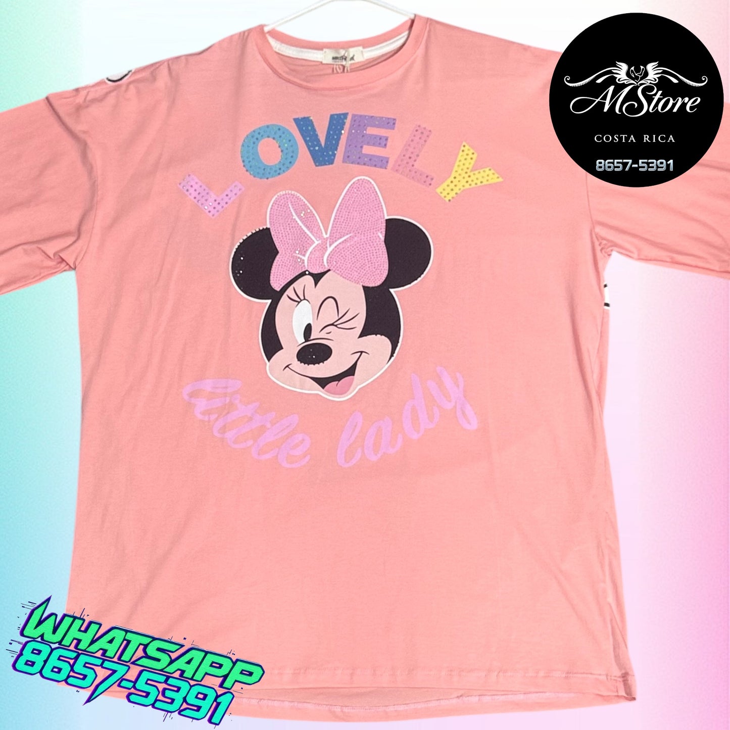 Blusón Oversize MMB Minnie Lovely Palo Rosa Tela Fria