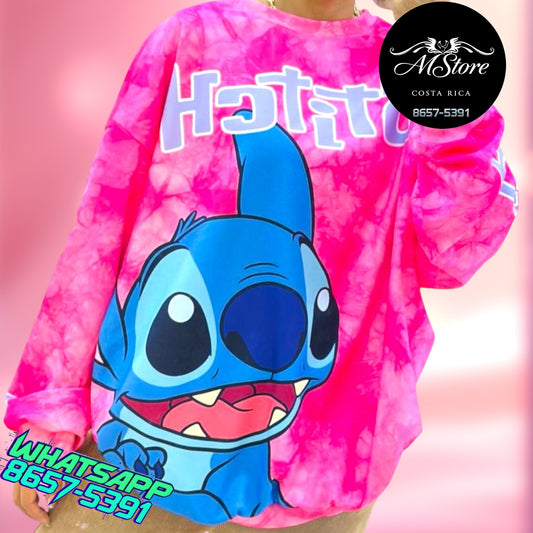 Abrigo Stitch Rosa