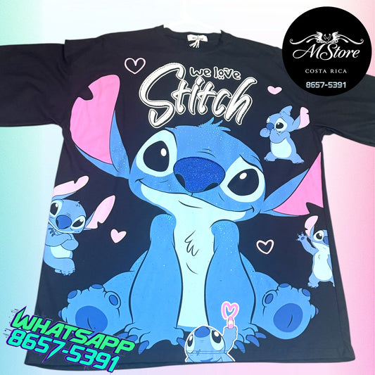 Blusón Oversize STB Stich Pensado Negro Tela Fria