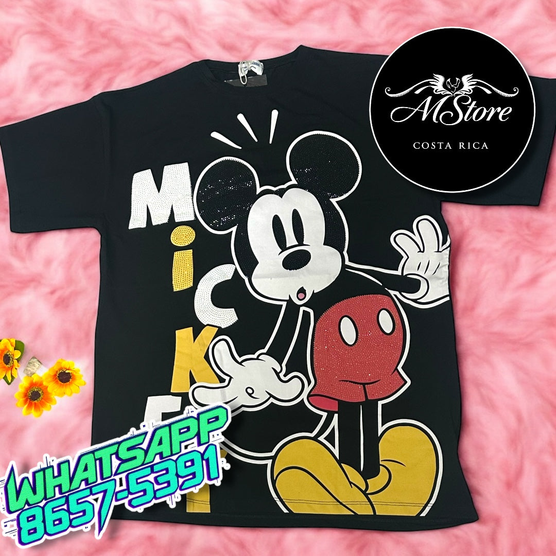 Blusón Oversize Mickey Completo Posando Tela Fría