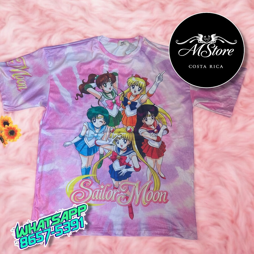 Blusón Oversize Sailor Moon Amigas Tela piel de Durazno