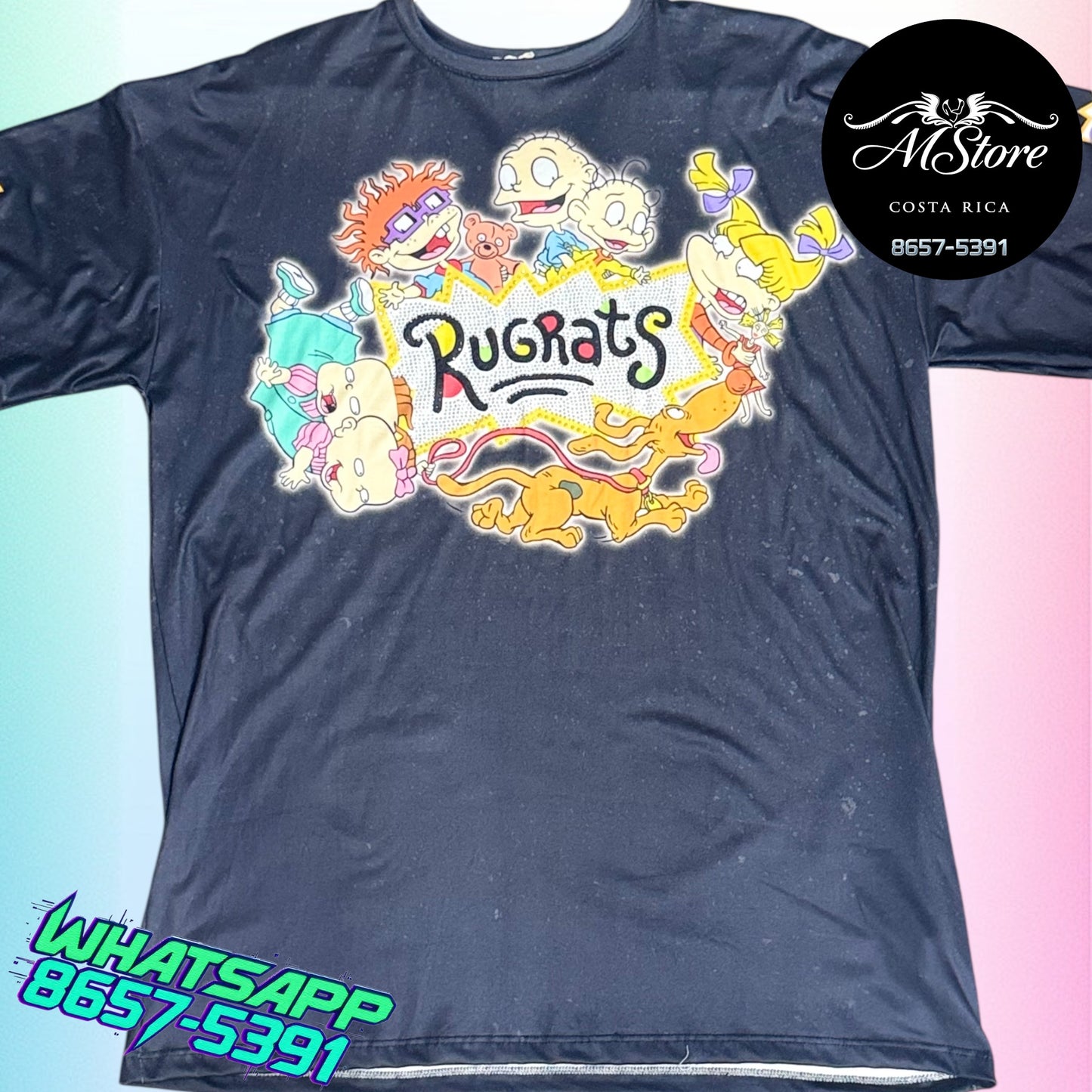 Blusón Oversize RGB Rugrats Gris Tela piel de durazno