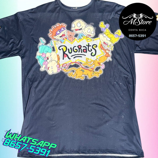 Blusón Oversize RGB Rugrats Gris Tela piel de durazno