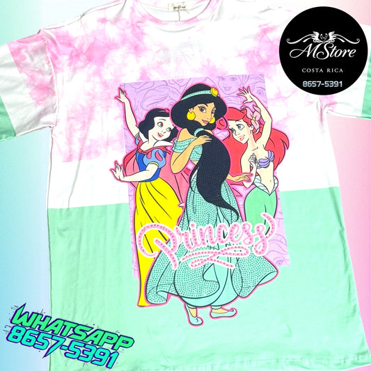 Blusón Oversize PRB Blanca Nieves, Jazmin, Ariel Tela piel de durazno