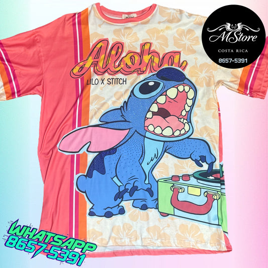 Blusón Oversize STB Stich Tocadiscos Tela piel de durazno