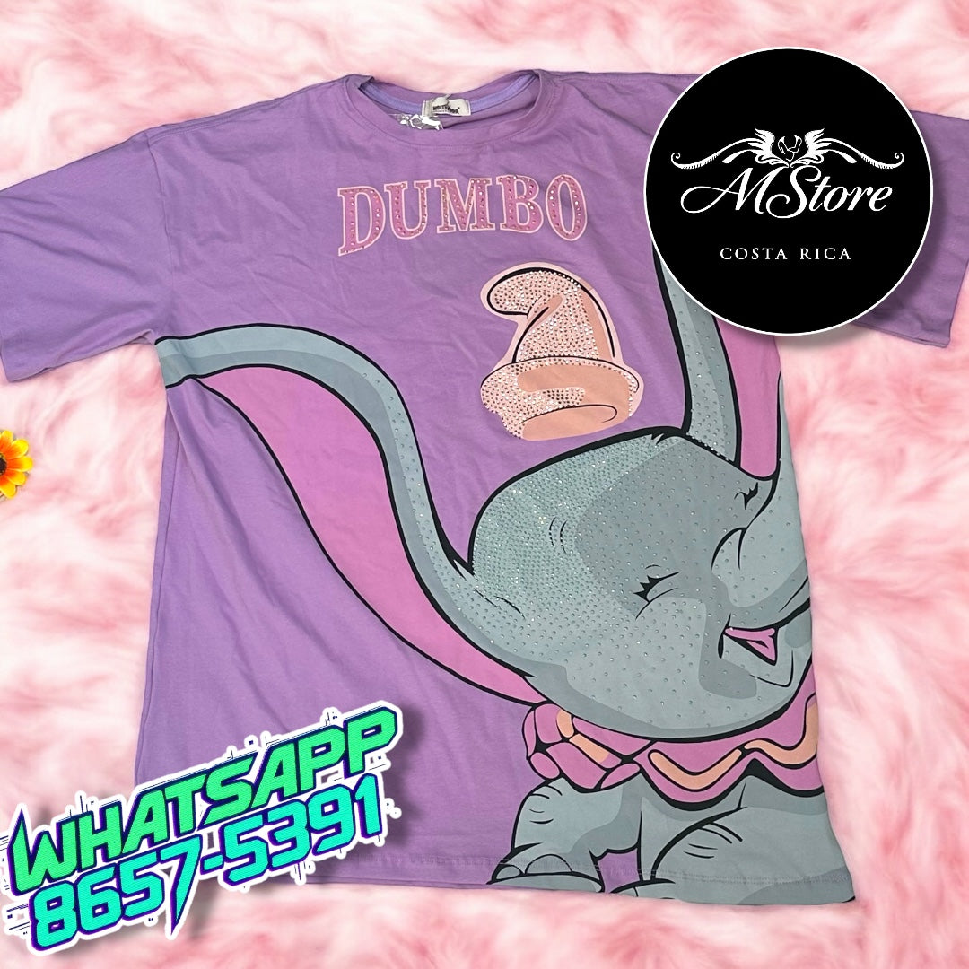 Blusón Oversize Dumbo lila Tela fria //