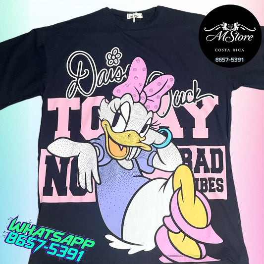 Blusón Oversize MMB Daisy Sentada Negro Tela Fria