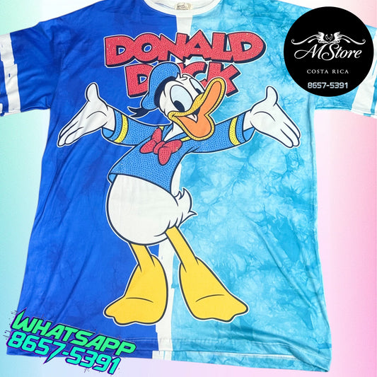 Blusón Oversize MMB Donald Feliz Azul Tela piel de durazno