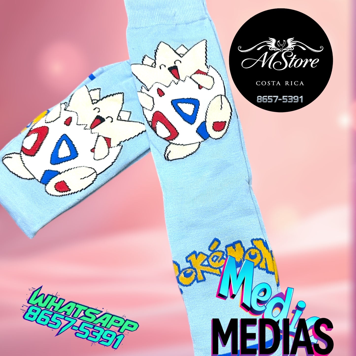 Medias Pokemon Celeste Estrella