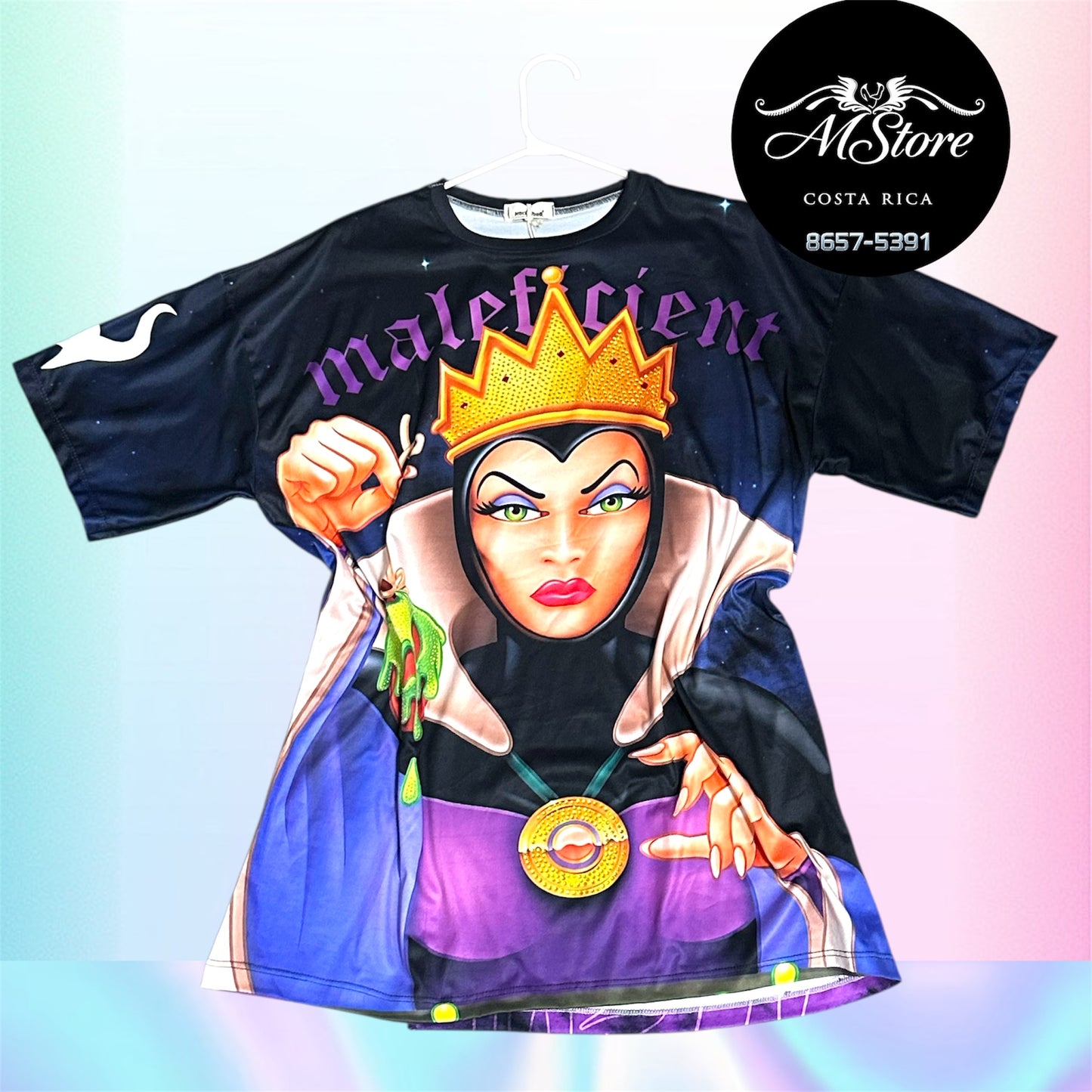 Blusón Oversize PRB Malefica Morado Tela piel de durazno
