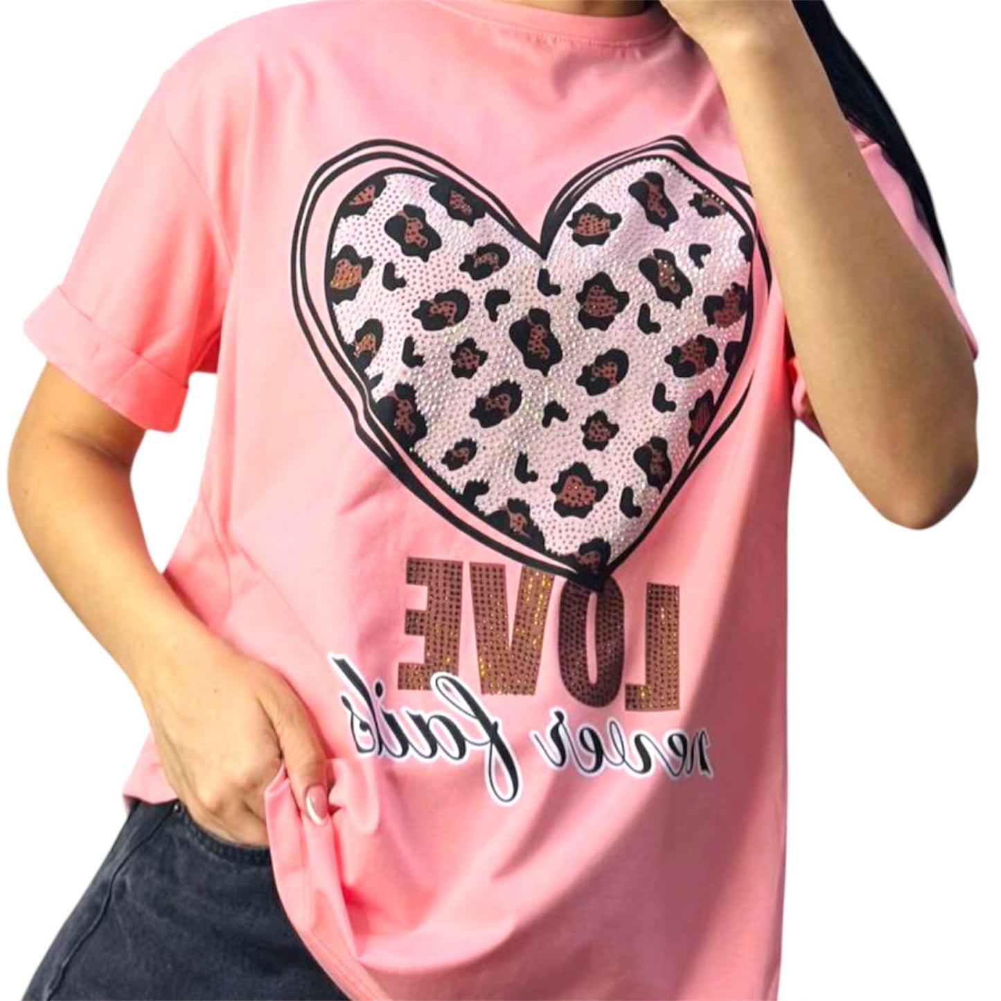 Blusa Corte L Corazon Pint Palo Rosa