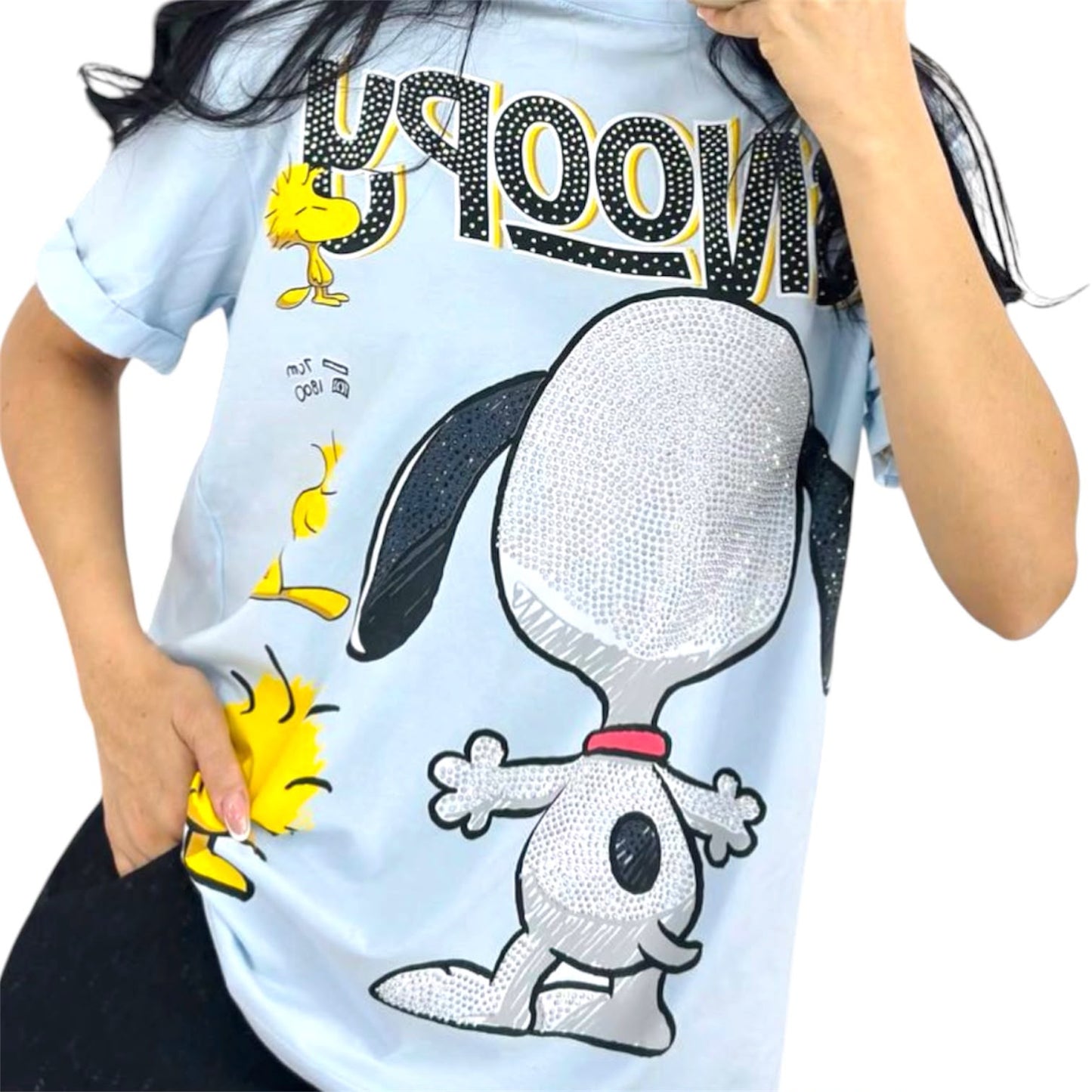 Blusa Corte L Snnopy Espalda Celeste