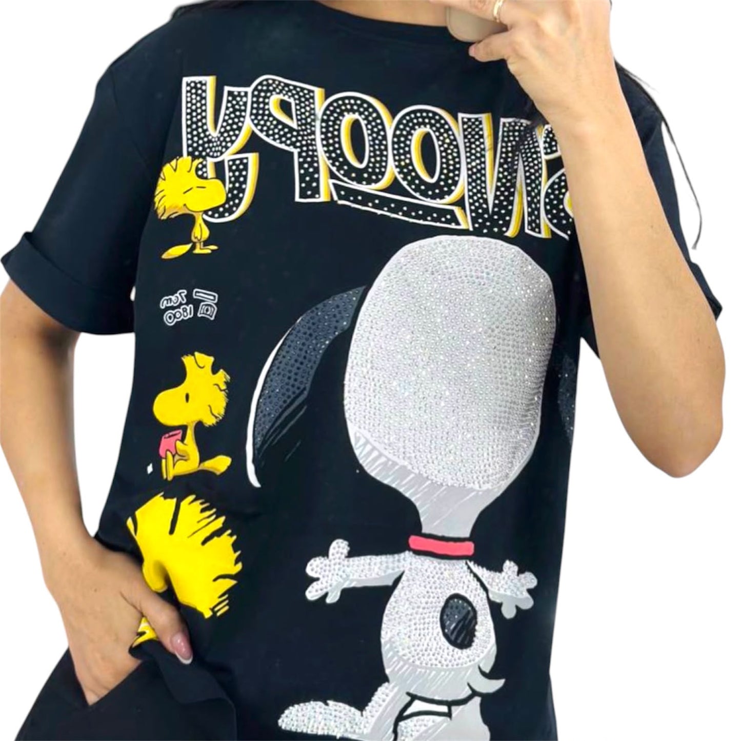 Blusa Corte L Snnopy Espalda Negro