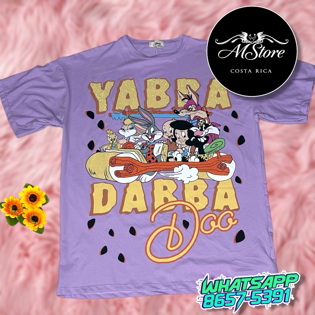 Blusón Oversize Yabba Dabba Lila Tela Fría *