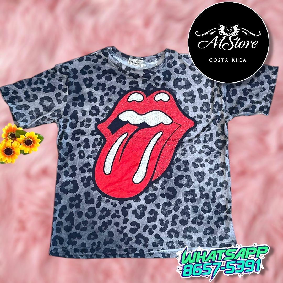 Corte L Ronny Stones Print Tela piel de durazno