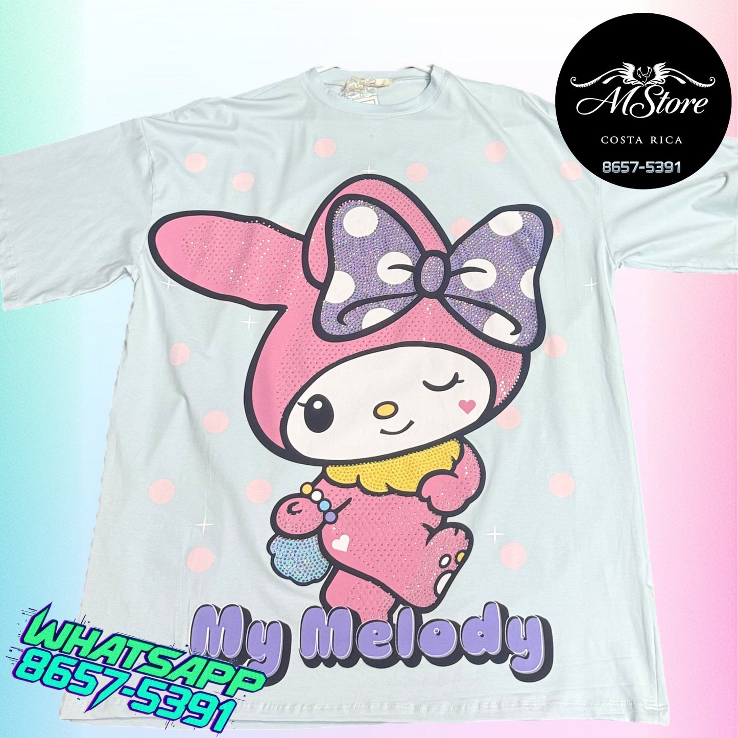 Blusón Oversize HKB Melody Celeste Bebe Tela Fría