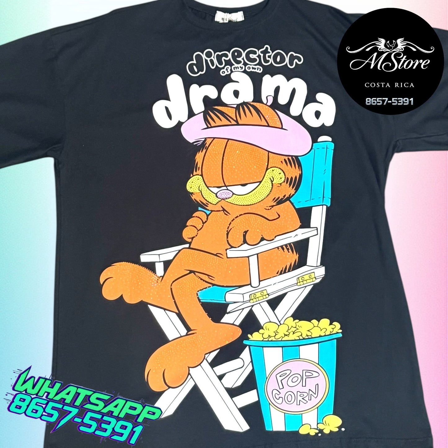 Blusón Oversize GARFB Garfield Cine Negro Tela Fria