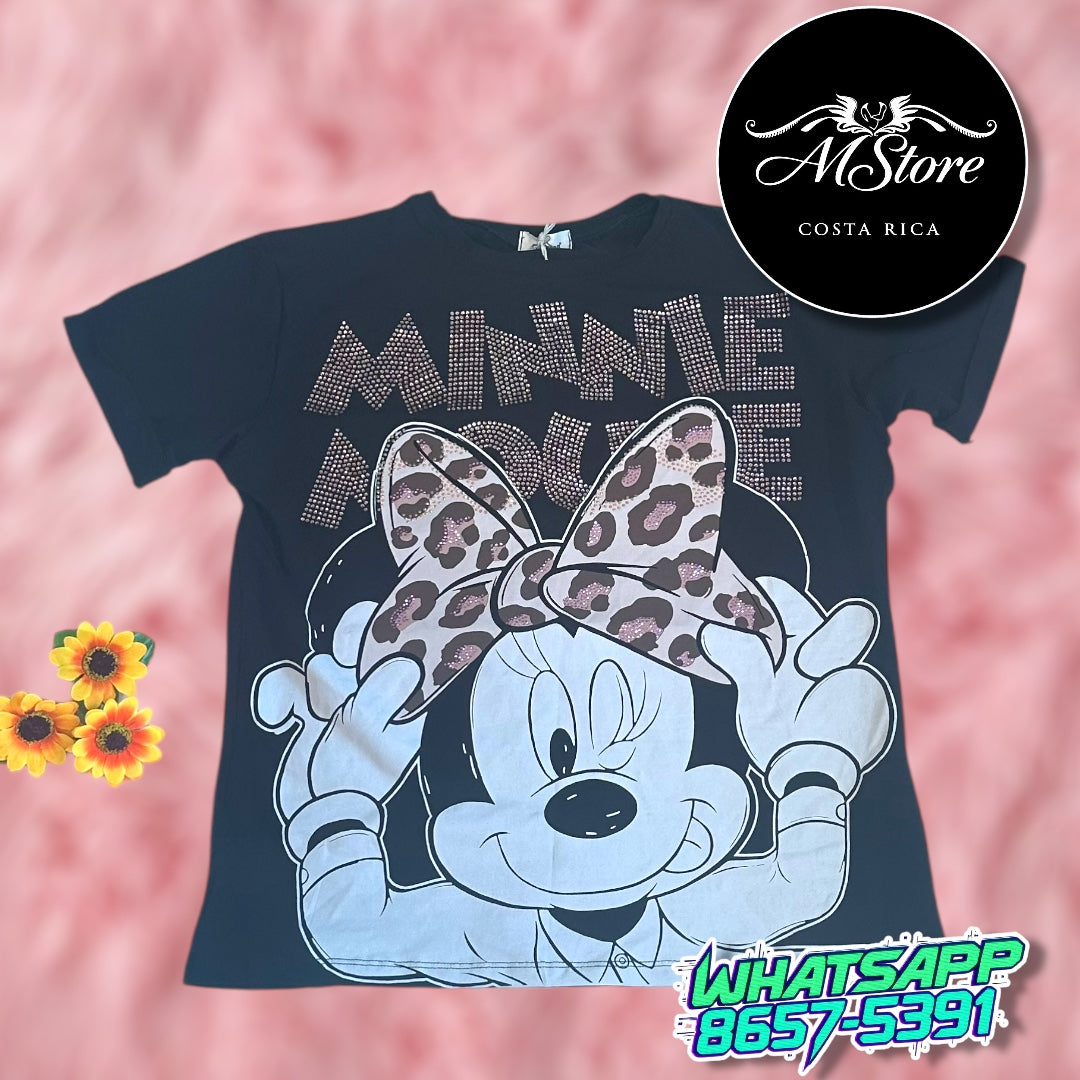 Corte L Minnie Lazo Print Negro Tela Fría