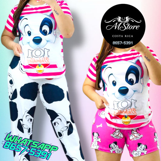 Pijama Plus Trio 101 Dálmatas Rosa