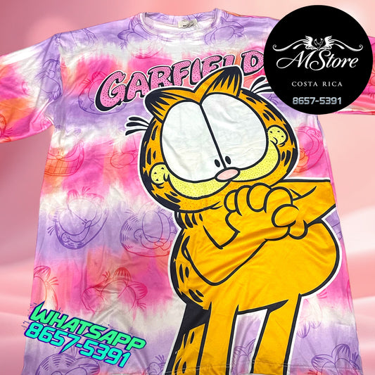 Blusón Oversize Garfiel Rosa Tela piel de durazno