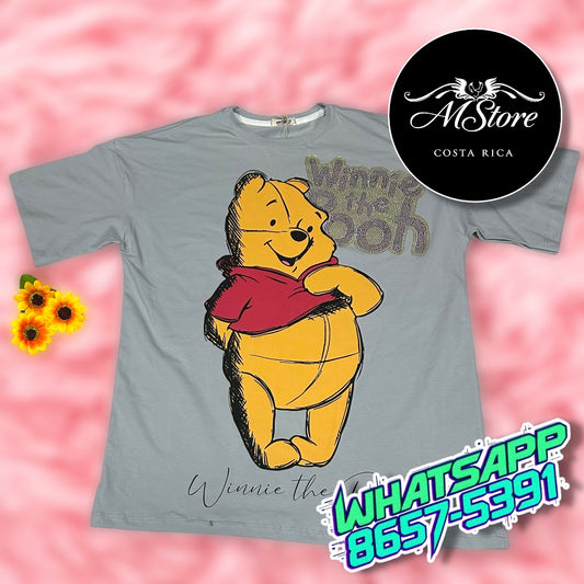 Blusón Oversize Snnopy Gris Tela Fria