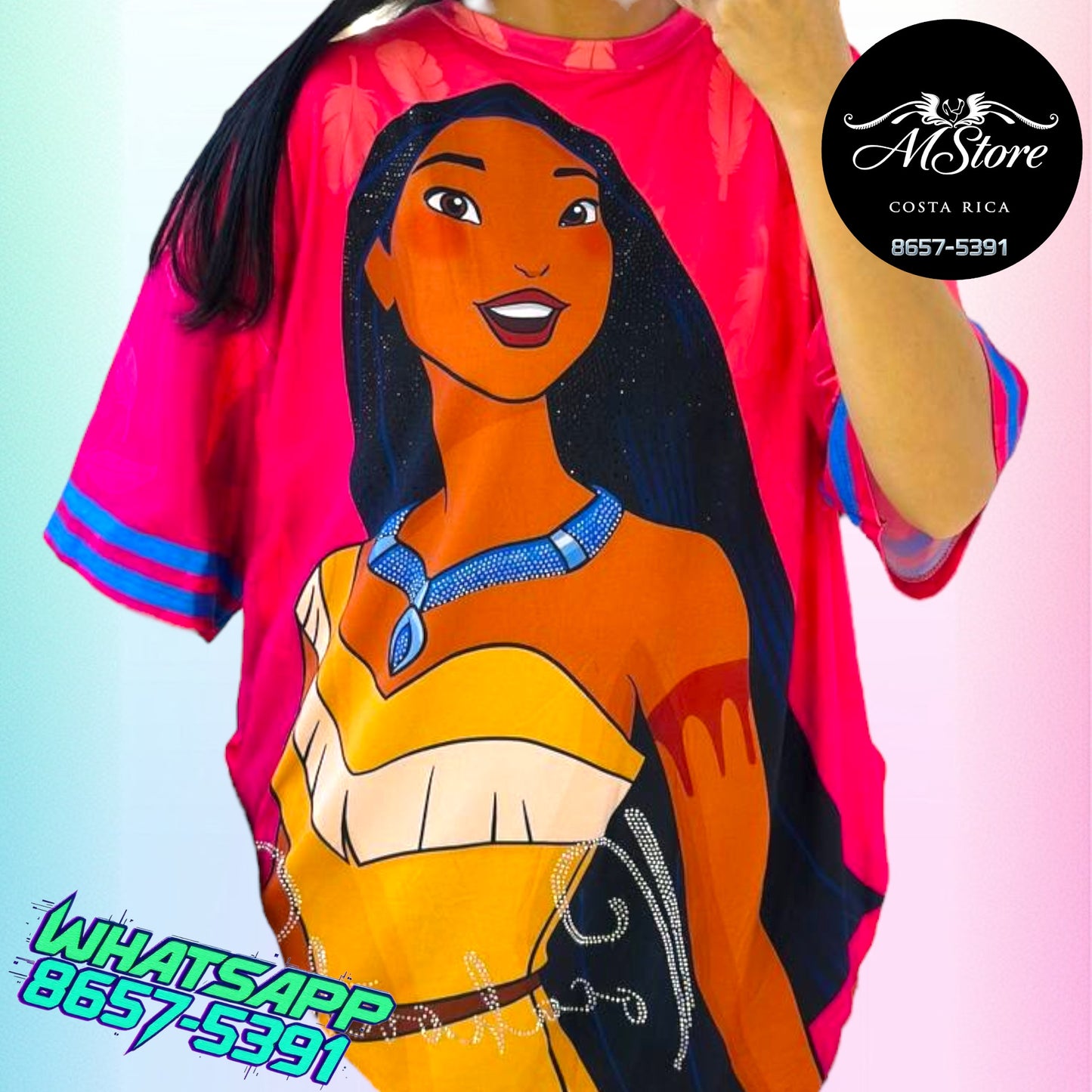 Blusón Oversize PRB Pocahontas Fucsia Tela piel de durazno