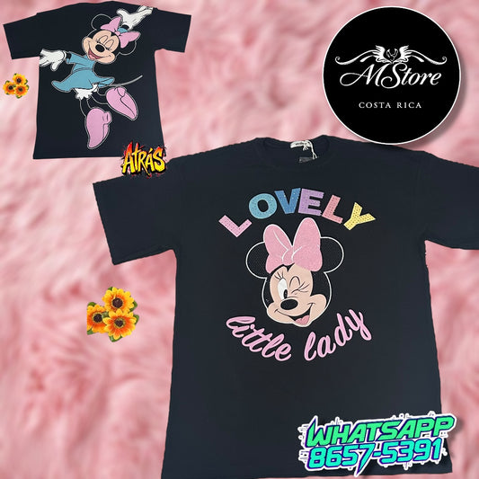 Blusón Oversize Minnie Lovely Negro Tela Fría