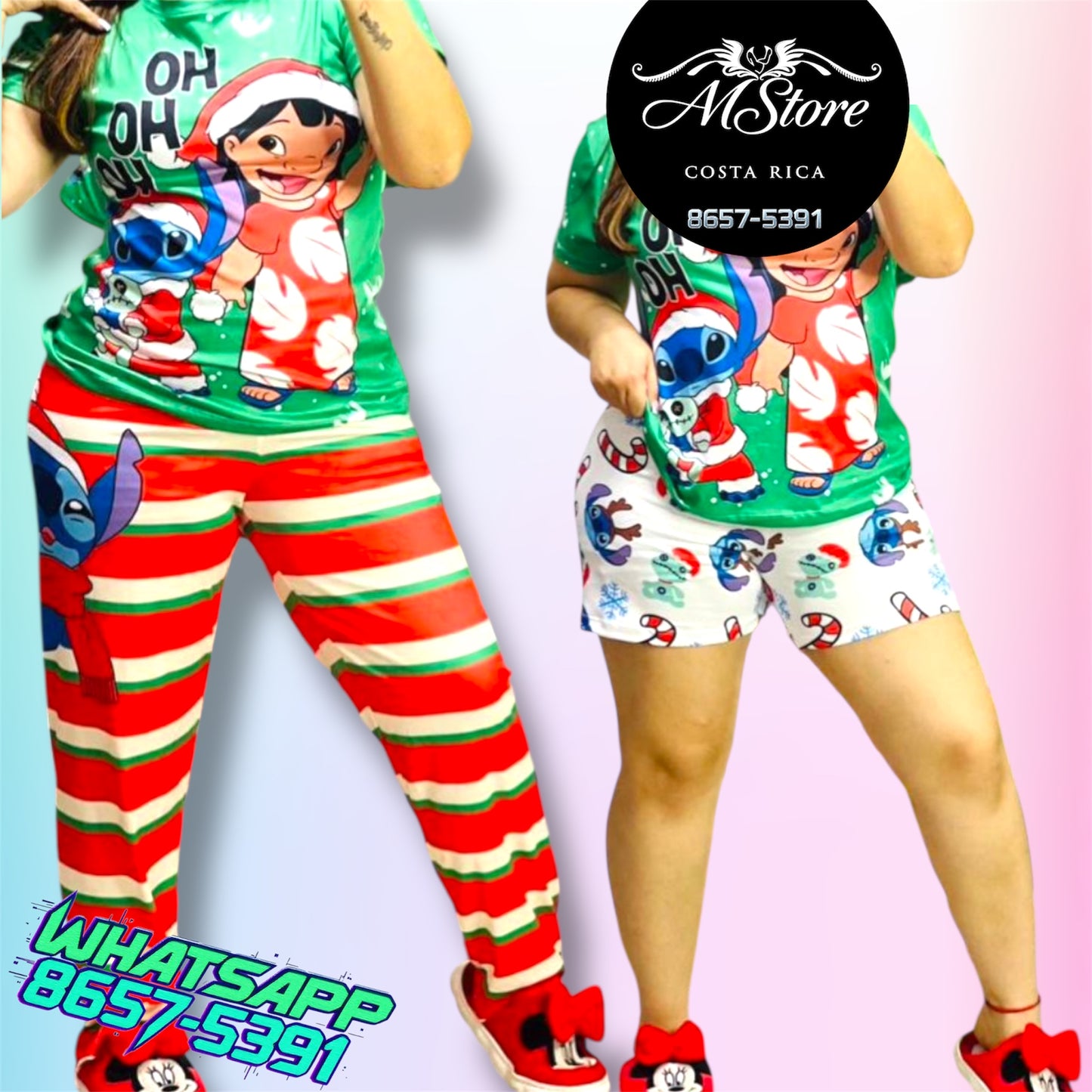 Pijama Plus Trio Stitch Navidad