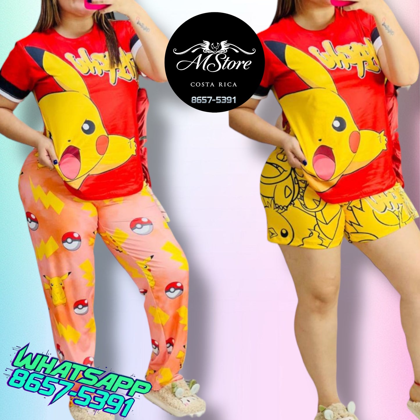 Pijama Plus Trio Pikachu Rojo