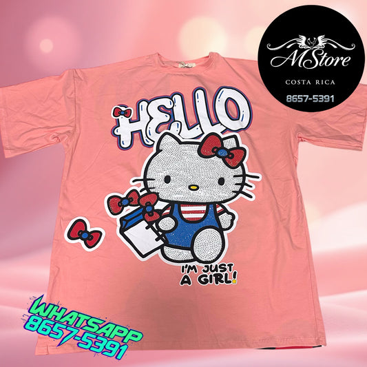 Blusón Oversize Hello Kitty Cartera RosaTela Fría