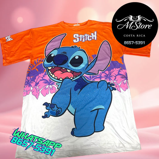 Bluson Stitch naranja Tela piel de Durazno