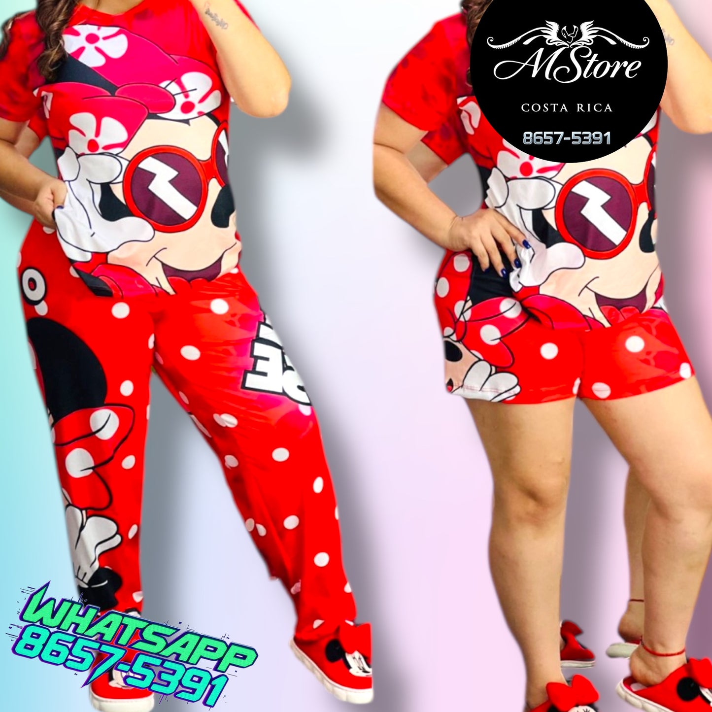 Pijama Plus Trio Minnie Rojo